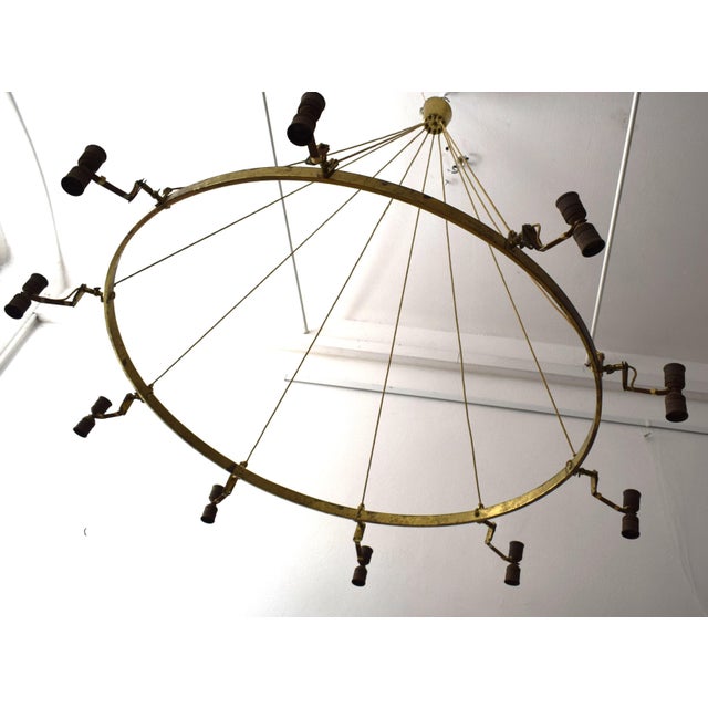 Mid-Century Modern Vintage White Chandelier, 1950s For Sale - Image 3 of 7