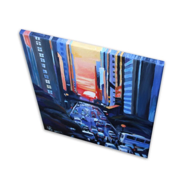 "Sunset on 42nd Street" Oil Painting by Natalia Bessonova For Sale - Image 4 of 5