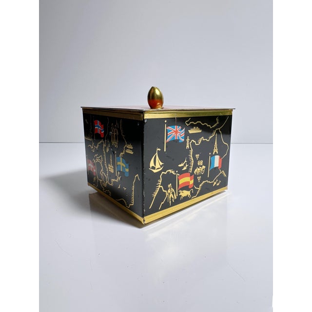 1960s Mid-century Modern Lidded Box With European Flag Motif, 1960s For Sale - Image 5 of 8