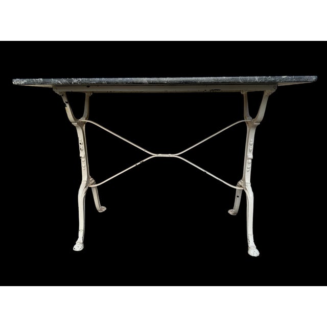 Antique French Cast Iron & Marble Bistro Table, 1900s For Sale - Image 4 of 16