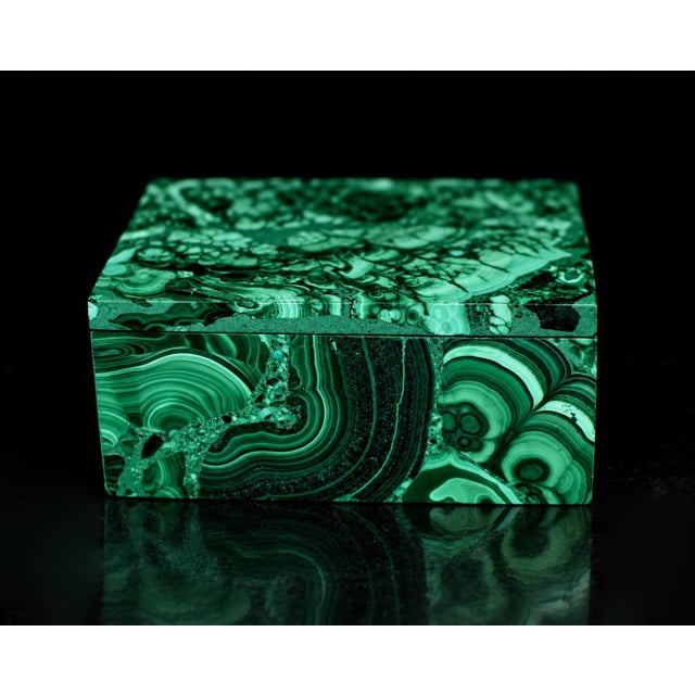 Malachite Box Rainbow Genuine Gemstone Italian Made For Sale - Image 10 of 15