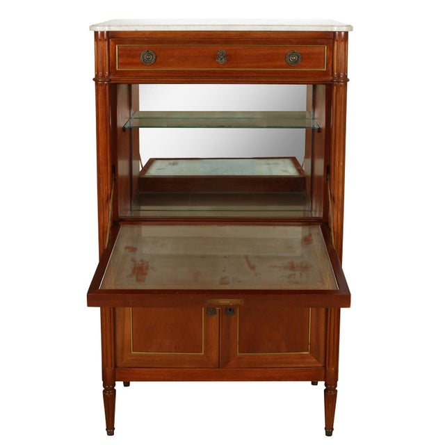 French Louis XVI Style Marble Top Secretary or Bar C. 1940 For Sale In New York - Image 6 of 6