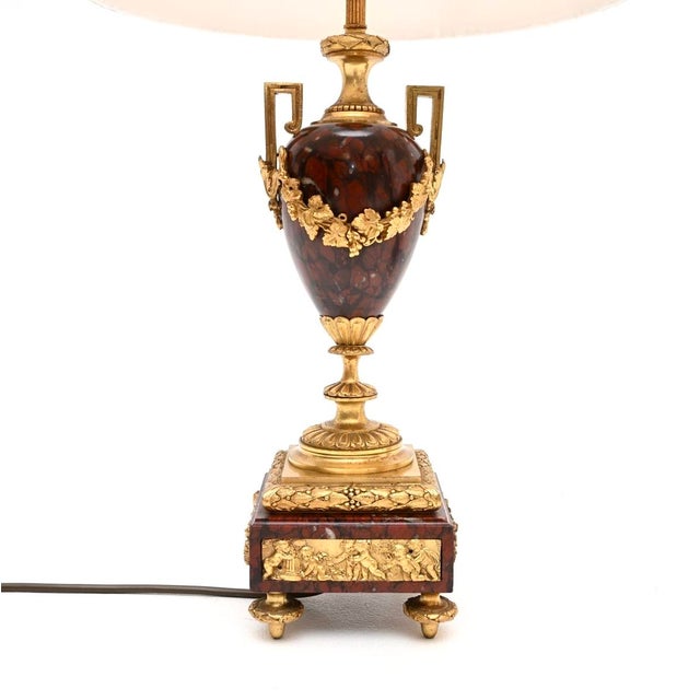 Antique French Marble and Gilt Bronze Lamps, 1890, Set of 2 For Sale - Image 3 of 11