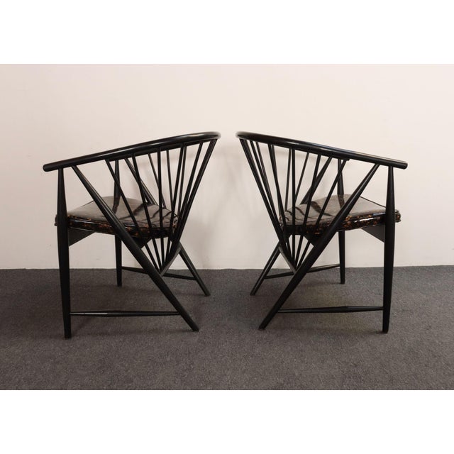 1950s Vintage Pair Swedish Ebonized Beechwood Sunfeather Lounge Chairs by Sonna Rosen For Sale - Image 5 of 18