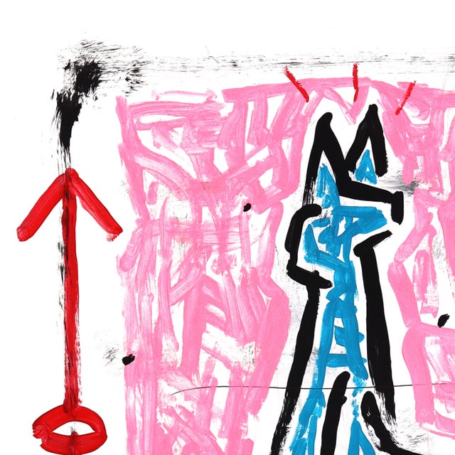 Contemporary Tall Tail Vessel - Original Pop Street Art Acrylic Painting on Newspaper by Gary John For Sale - Image 3 of 7