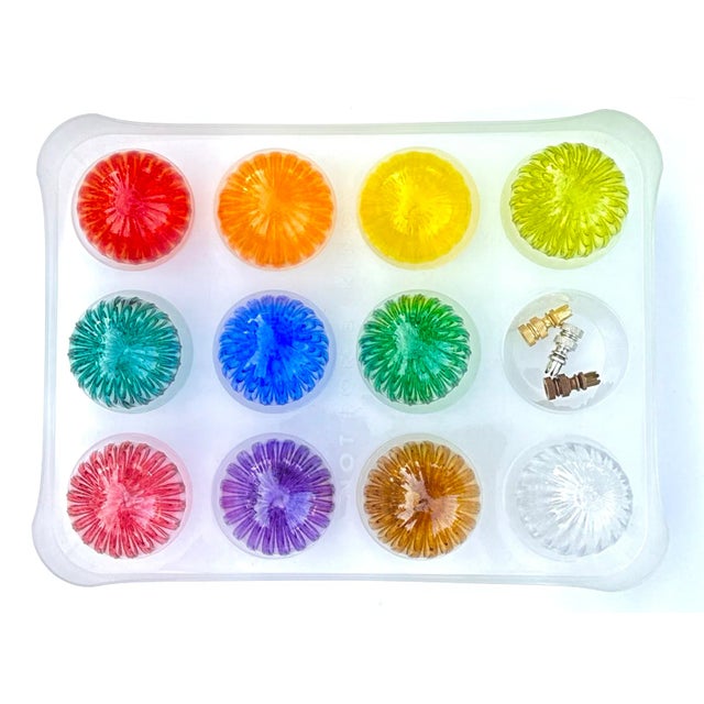 Ribbed Optic Glass Lamp Finial on Chrome Hardware For Sale In Madison - Image 6 of 6