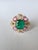 Metal Set in 18k Rose Gold, Emerald, Pink Sapphires & Rose Cut Diamonds Cocktail Ring, Size 6.5 For Sale - Image 7 of 12