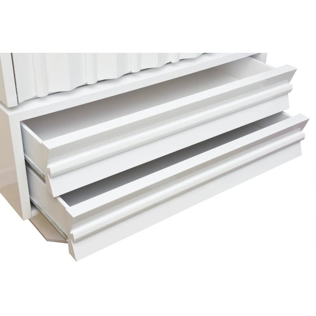 Wood Vintage White Lacquered Wood Sculptural Cabinet or Dresser O rDry Bar For Sale - Image 7 of 8