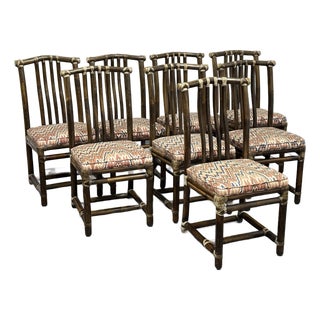 McGuire Furniture Late 20th Century Dining Side Chairs, Set of Eight For Sale