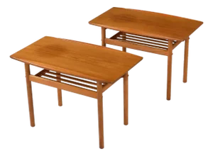 Pair of Grete Jalk for Poul Jeppesen Møbelfabrik Danish Teak Side Tables