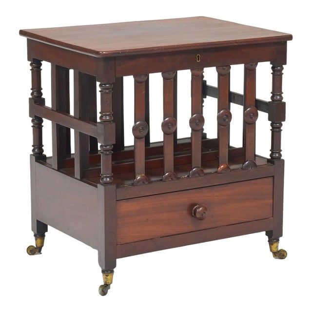 Early 19th Century Regency Mahogany Lidded Canterbury For Sale