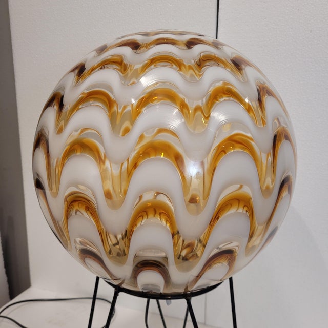 Black Vintage Italian Table Lamp in Murano Glass, 1970s For Sale - Image 8 of 18
