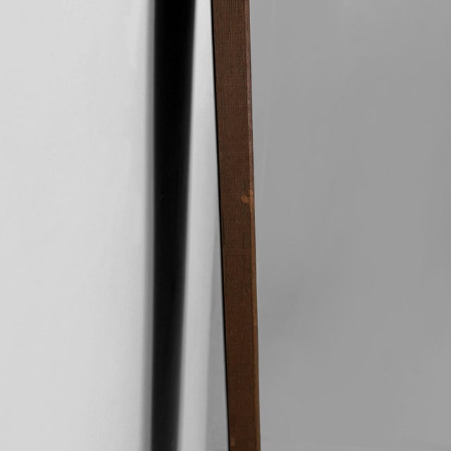 1960s Mid-Century Modern Italian Floor-Standing Mirror with Wooden Frame, 1960s For Sale - Image 5 of 12