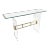 Lucite & Brass Base Glass Top Console Sofa Table Mid-Century Modern For Sale