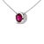 Contemporary .925 Sterling Silver 7MM Bezel Set Created Red Ruby Pendant Necklace - 18" Inches For Sale - Image 3 of 5