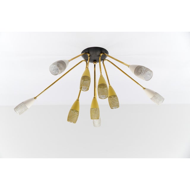 Elegant Mid-Century Modern floor lamp. Designed probably by Hans-Agne Jakobsson for Markaryd, Sweden in 1960s. Executed in...