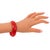 Plastic Bakelite Carved Bracelet Bangle Magenta Red Marble For Sale - Image 7 of 8