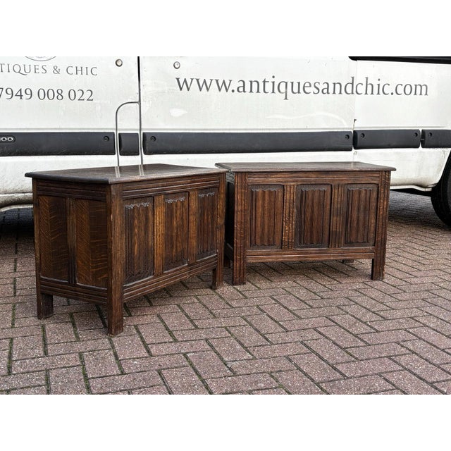 Small Oak Coffers, Set of 2 For Sale - Image 3 of 9