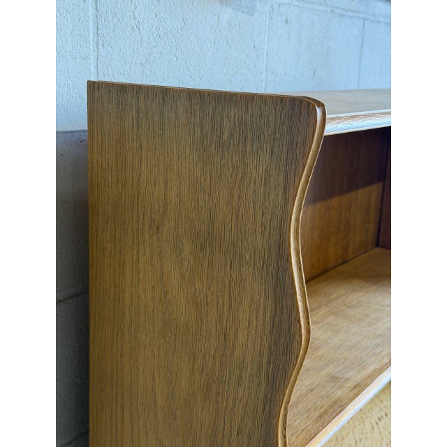 Wood Oak Three-Tier Open Bookcase Danish Mid-Century Modern Display Shelf 1960s For Sale - Image 7 of 9