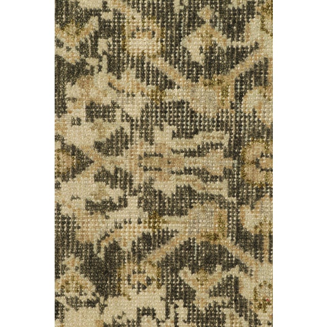 Shabby Chic Rug & Kilim’s Distressed Rug in Beige-Brown With Herati Floral Patterns For Sale - Image 3 of 7