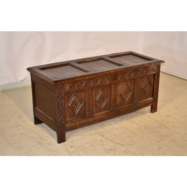 English 18th Century English Oak Blanket Chest For Sale - Image 3 of 11