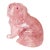 Chinese Rose Quartz Dog Carving With Ruby Eyes, Mid-20th Century For Sale