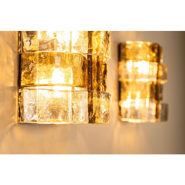 LP277 Wall Lamps in Tobacco and Crystal Glass by Carlo Nason for Mazzega, Italy, 1970s, Set of 3 For Sale - Image 9 of 14