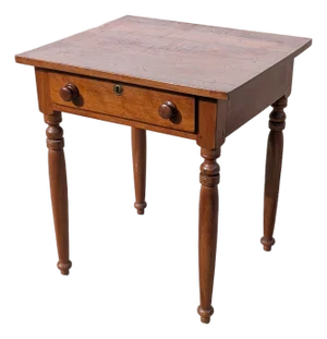 Early 19th Century Antique Sheraton Style Cherry Single Drawer Side Table