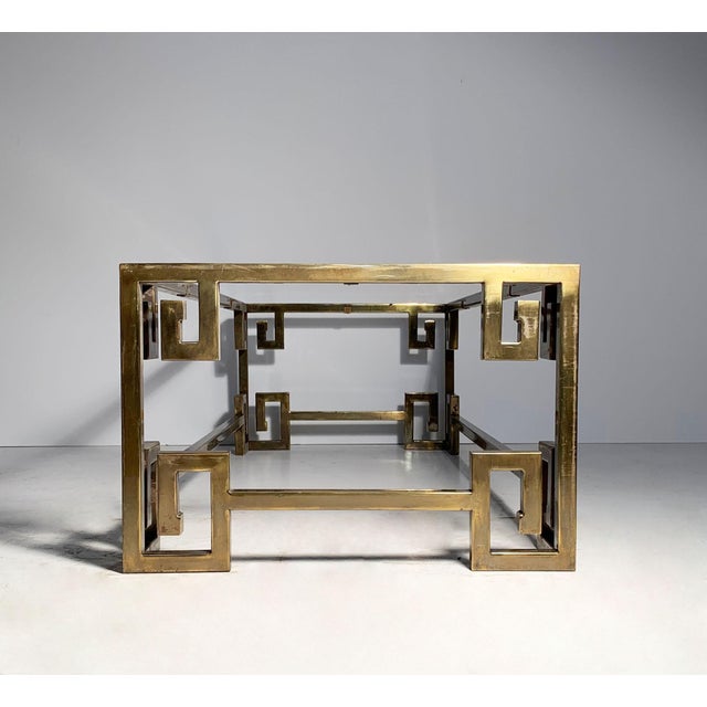 Mastercraft Hollywood Regency Mastercraft Greek Key Brass Coffee Table For Sale - Image 4 of 6