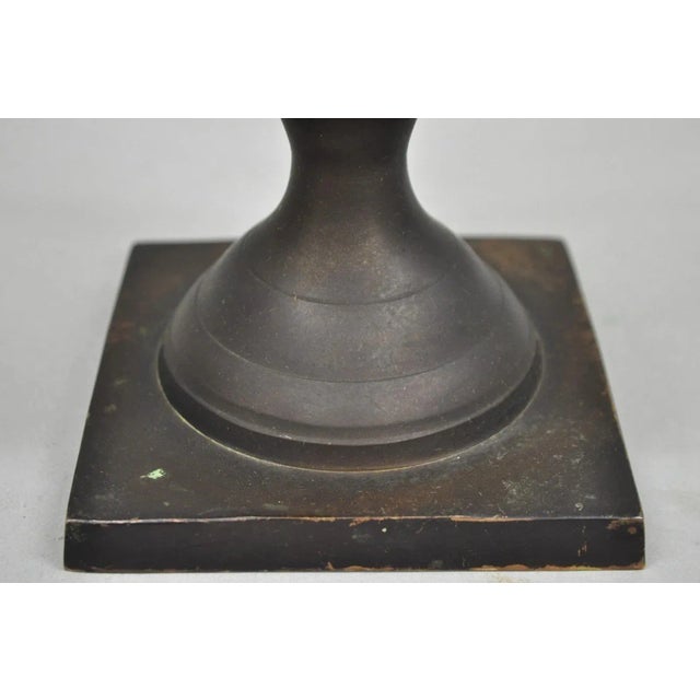 Vintage Brass French Classical Style Small Table Top Urn Form Flower Vase For Sale In Philadelphia - Image 6 of 12