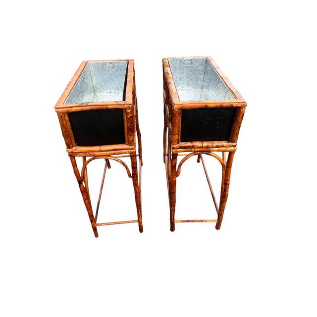 Late 20th Century Pair Rattan Planters For Sale In New York - Image 6 of 18