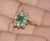 Certified Natural 2.73cts Diamond Emerald 18k Gold Dinner Halo Ring For Sale - Image 10 of 14