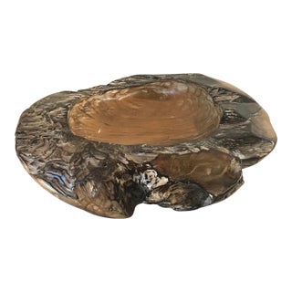 Early 21st Century Organic Modern Handmade Teak Root Bowl For Sale