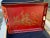 Here we have a beautiful vintage Chinoiserie hand painted tole tray. A charming Asian scene with lovers in a pagoda...