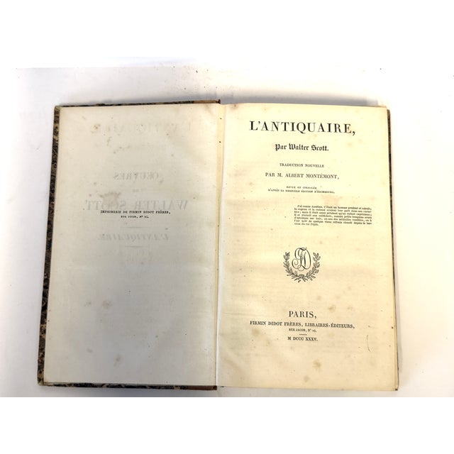 Tan 1830s Antique French Edition Walter Scott Novels Half-Leather - Set of 6 For Sale - Image 8 of 12