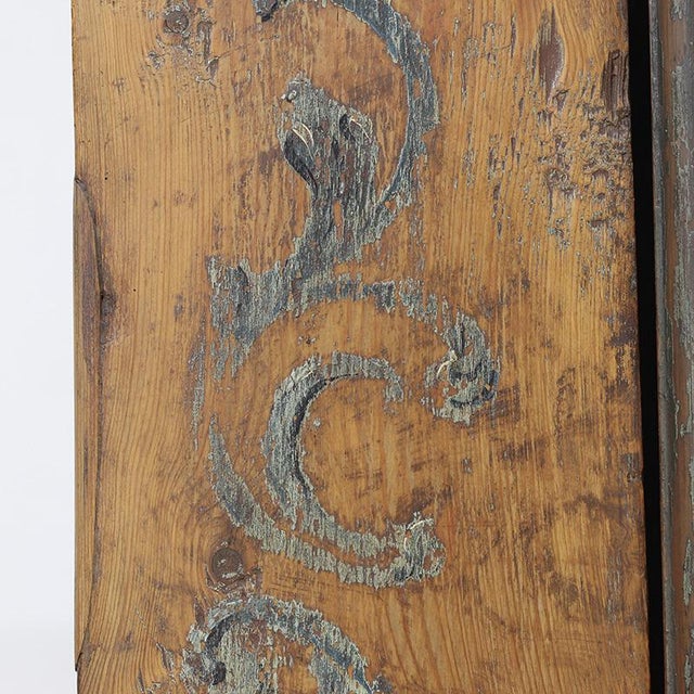 Primitive Rustic Farmhouse Folk Art Painted Bridal Cabinet For Sale - Image 8 of 14