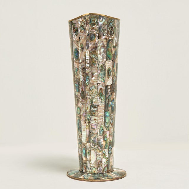 Mid Century Modernist Pitcher With Mother of Pearl For Sale In West Palm - Image 6 of 12