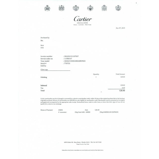 Contemporary Cartier Panthere 18k Tri-Color Gold Clip On Huggie Earrings w/Paper For Sale - Image 3 of 11