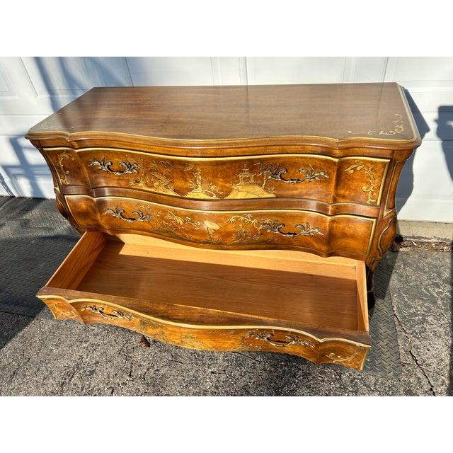 Mid 20th Century Chinoiserie Three Drawer Chest of Drawers by White Furniture For Sale - Image 10 of 12