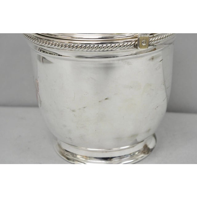 Vintage Victorian Silver Plated Reticulating Hinge Ice Bucket W/ "B" Monogram For Sale - Image 11 of 18