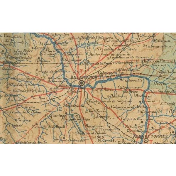 Cartographic View of Salamanca, The Golden Province of Spain, 1902 For Sale - Image 3 of 6