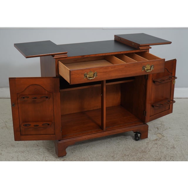 Traditional Henkel Harris Cherry Flip Top Bar Cabinet For Sale - Image 3 of 18