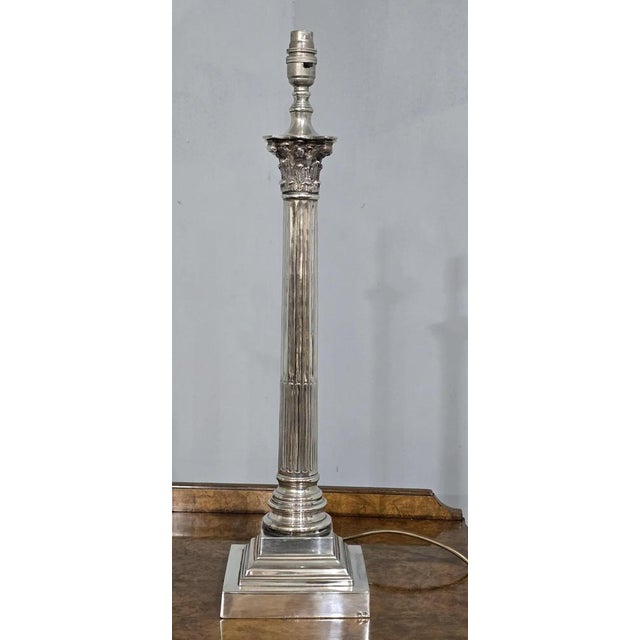 Large Silver-Plated Table Lamps, Set of 2 For Sale - Image 6 of 15