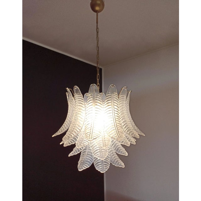 Italian Murano Six-Tier Opaline Felci Glass Chandelier, 36 Opal Glasses For Sale - Image 12 of 12