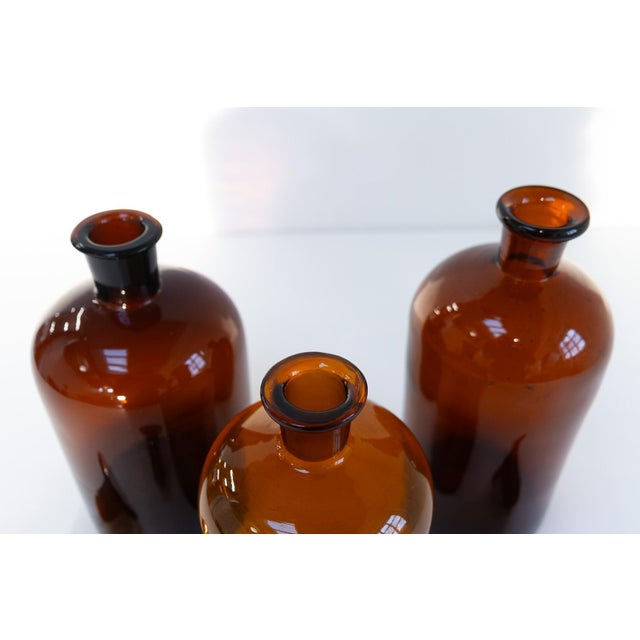Large Danish Pharmacy Glass Bottles, 1900s, Set of 3 For Sale - Image 9 of 18