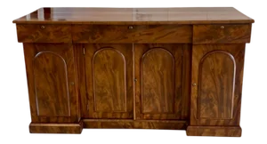 Antique Victorian Figured Mahogany Sideboard, 1850s