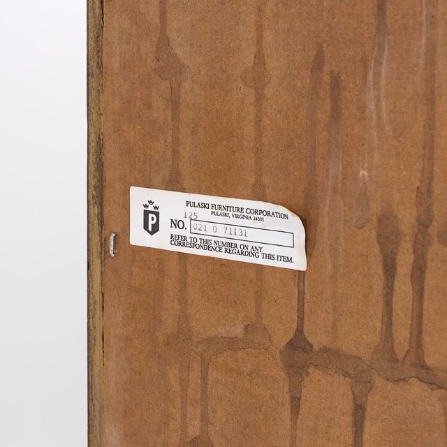 Pulaski Mid Century Rosewood, Leather and Chrome Armoire Dresser For Sale - Image 9 of 9