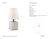 Thomas O'Brien by Visual Comfort Signature Terri Cube Accent Lamp in Alabaster with Linen Shade Designer: Thomas O'Brien...