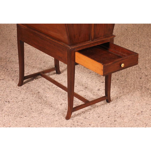 Lovely English mahogany canterburry from the early 20th century, Edwardian period Small practical piece which has a drawer...