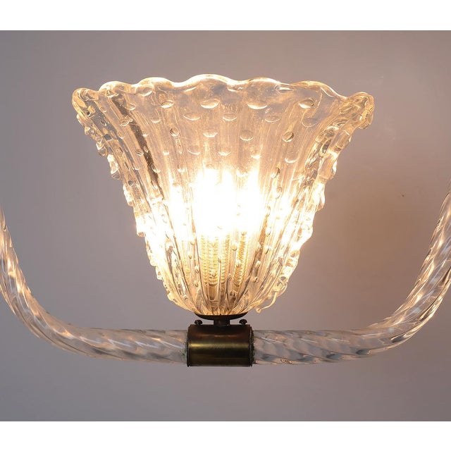 Vintage Murano Glass Pendant Lamp by Ercole Barovier for Barovier & Toso, 1940s For Sale - Image 4 of 14